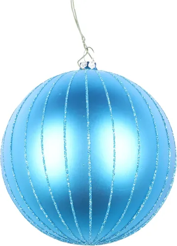 Miniatura 40 de Vickerman Adorno navideño de bola de avena mate con purpurina de 5 pulgadas. Incluye 4 piezas por bolsa.
