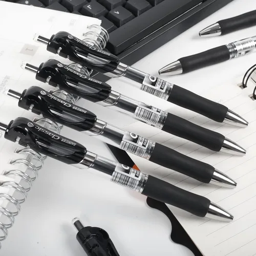 Miniatura 7 de Bolígrafos de gel, bolígrafos de gel retráctiles, escritura suave, gran capacidad, adecuados para trabajar o estudiar, paquete de 12, 0.028 in Negro