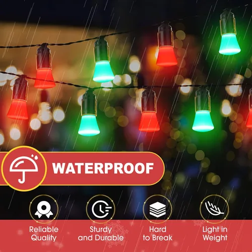 Miniatura 4 de 25 bombillas LED de Navidad de 2 W de repuesto para tira de luces al aire libre, base E26, plástico impermeable, S14, bombilla LED S14 para boda