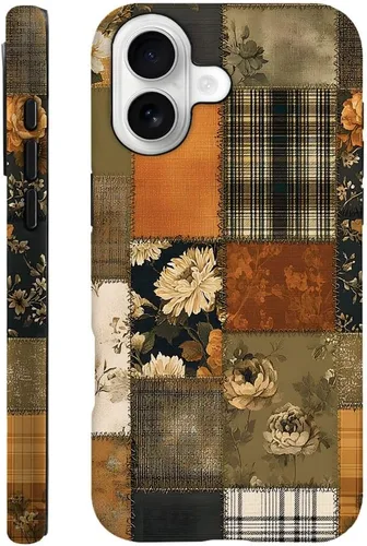 Miniatura 36 de DAIZAG Funda compatible con iPhone 13, funda duradera de protección contra golpes para niñas y mujeres, tema de retazos azul océano Tema