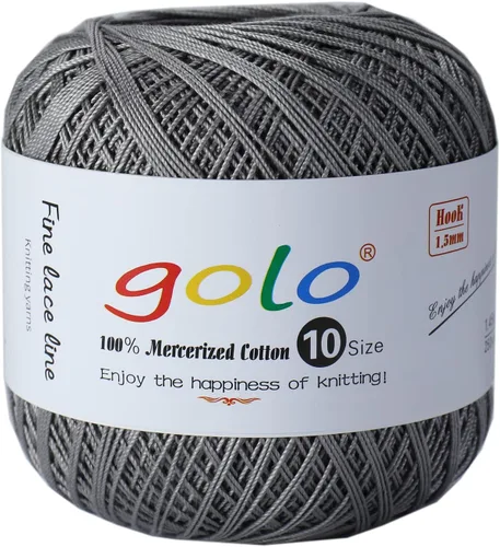 Miniatura 67 de Golo - Bolas de hilo para crochet de algodón tamaño 10, color algodón para crochet D-Fresa D078-fresa