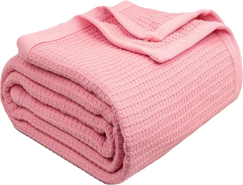 Miniatura 21 de Cobija TreeWool liviana de algodón, de cuidado fácil, suave, cómoda y cálida (king size, 90 x 108 pulgadas, tejido reticular)