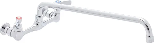 DuraSteel Grifo de Fregadero de Cocina Comercial - Sin Plomo de 8" Montaje en Pared Central para Fregadero de Servicios con Caño Giratorio de 16" -