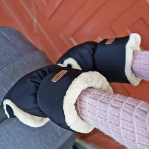 Miniatura 6 de Orzbow Guantes de Cochecito de Piel de Oveja Sintética, Manoplas Universales de Invierno Anti-Congelamiento para Cochecito, Manguito de Mano