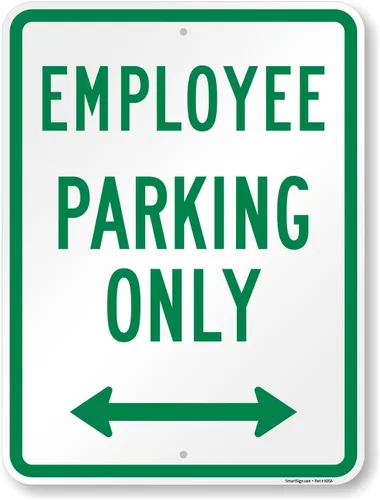 Miniatura 20 de SmartSign Letrero de metal "Employee Parking Only" de 18 x 12 pulgadas con flecha derecha, aluminio laminado inoxidable de 63 mil, verde y blanco