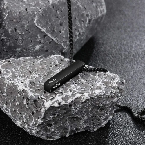 Miniatura 4 de Lam Hub Fong Collar grabado para hombre, collar de oro para mujer, collar personalizado de acero inoxidable con inicial de nombre para hombres