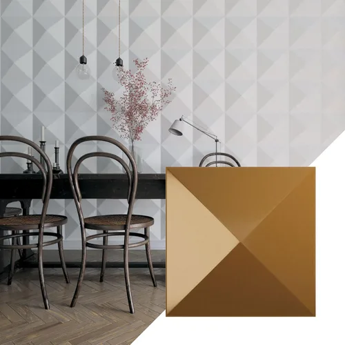 Miniatura 29 de Ekena Millwork 11 7/8 pulgadas de ancho x 11 7/8 pulgadas de alto Sellek EnduraWall Decorativo Panel de pared 3D, dorado