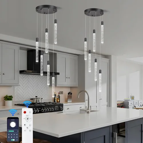 Miniatura 26 de Iluminación Colgante para Isla de Cocina, Lámpara de Araña para Techo Alto, Accesorios de Iluminación de Lámpara de Araña Moderna, Lámpara de Araña