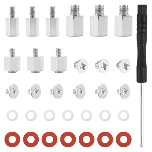 Miniatura 15 de Kit de surtido de 350 tornillos para computadora, separadores de placa base de acero al carbono negro de 6-32 macho a M3 hembra para disco duro SSD