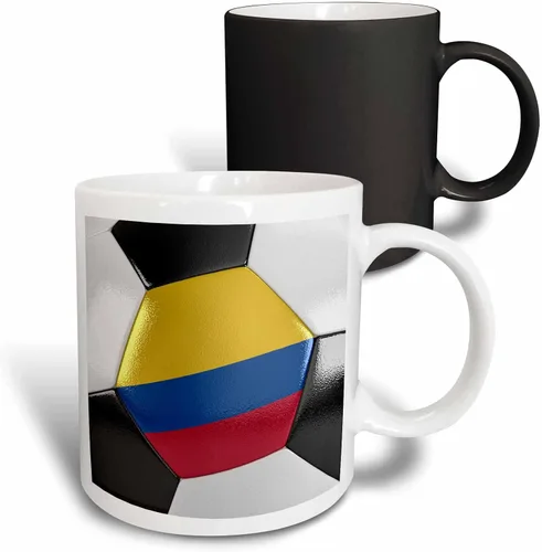 Miniatura 10 de 3dRose Colombia - Taza de fútbol (11 onzas), color negro