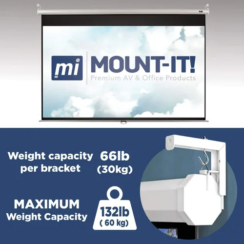 Miniatura 4 de Mount-It! Soportes en L para pantalla de proyector, soporte para colgar en la pared para proyector doméstico y pantallas de películas, ganchos