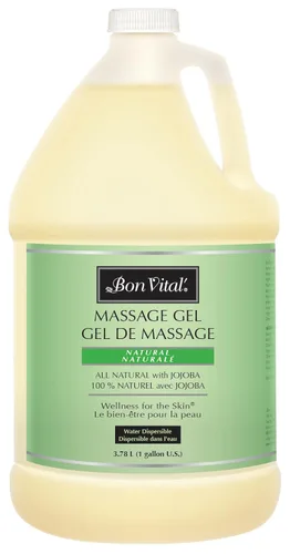 Bon Vital' Naturale Gel de masaje, 1 galón, hipoalergénico y sin parabenos, loción de masaje natural alternativa con extractos botánicos, fórmula