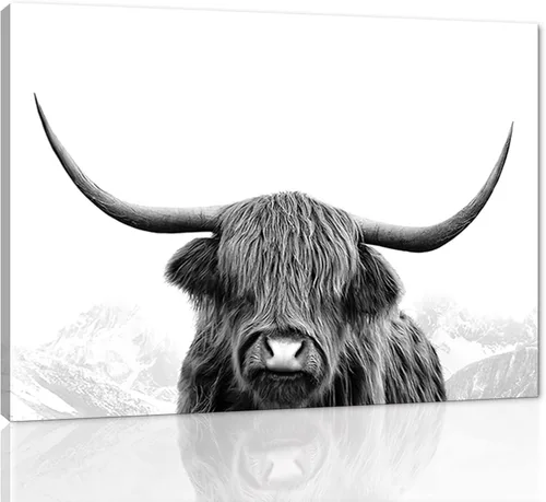 Miniatura 44 de Póster moderno de pared de vaca de las tierras altas, póster impreso en lienzo alpino desierto, decoración de pared de animales para sala de estar