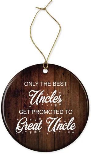 Only The Best Uncles Get Promoted to Great Uncle Ornament – New Uncle to Be – Adorno de regalo para el tío – Gran tío – Adorno de tío – Regalos para