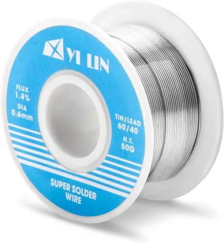 YI LIN Alambre de soldadura de base de colofonia de plomo de estaño de soldadura 60/40 para soldadura eléctrica (0.024 in/1.76 oz)