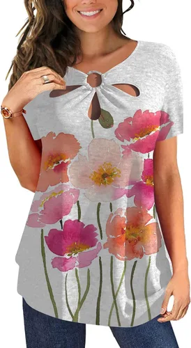 Miniatura 2 de Shirts for Women Dressy Casual 2023 Vintage Tees Holiday 70s Tshirts Tops Short Sleeve T-Shirts Casual Spring