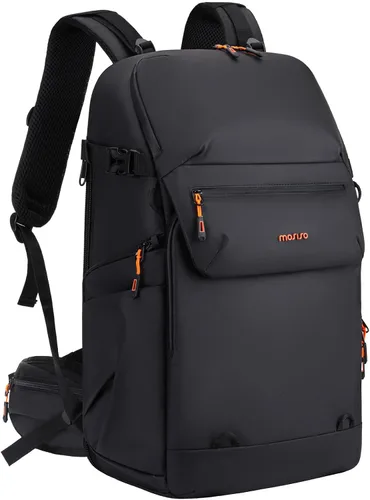 MOSISO Mochila para cámara DSLR/SLR/SLR/sin espejo, gran bolsa para cámara con bolsillo frontal con solapa frontal, mochila de fotografía de acceso