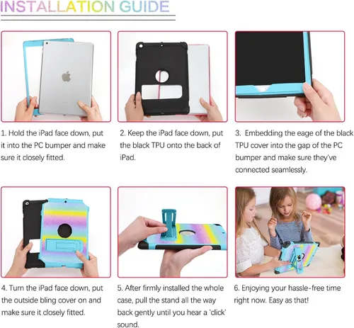 Miniatura 8 de BENTOBEN Funda para iPad de 9ª generación, funda para iPad de 8ª generación, funda para iPad de 7ª generación, iPad 10.2 2021/2020/2019, funda