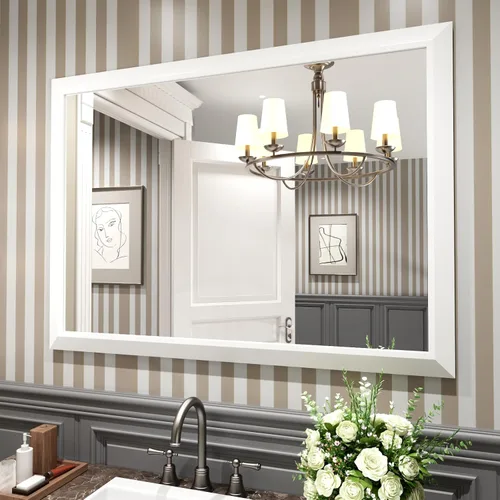 Miniatura 135 de Amorho Espejo de Baño Negro, Espejos de Pared de 24x30 Pulgadas con Marco de Metal Grueso para Sobre el Fregadero, Dormitorio, Sala de Estar