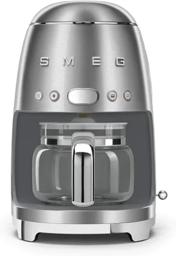 Miniatura 8 de Smeg Cafetera de goteo estética de estilo retro de los años 50 con jarra de vidrio de 10 tazas, función de arranque automático, plato para mantener