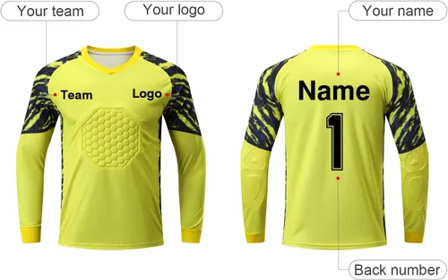 Miniatura 2 de Camisetas de portero personalizadas para jóvenes, hombres y niñas con nombre y número de equipo, logotipo de equipo personalizado para niños