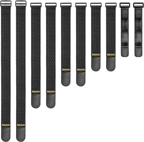 Miniatura 15 de Trilancer Correas elásticas con tiras antideslizantes, 24 x 2 pulgadas (paquete de 4) correas multiusos de gancho y bucle para manguera, cables