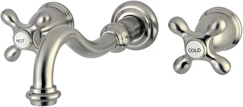 Miniatura 4 de Kingston Brass KS3123AX - Grifo de baño de montaje en pared central de 8 pulgadas, latón antiguo