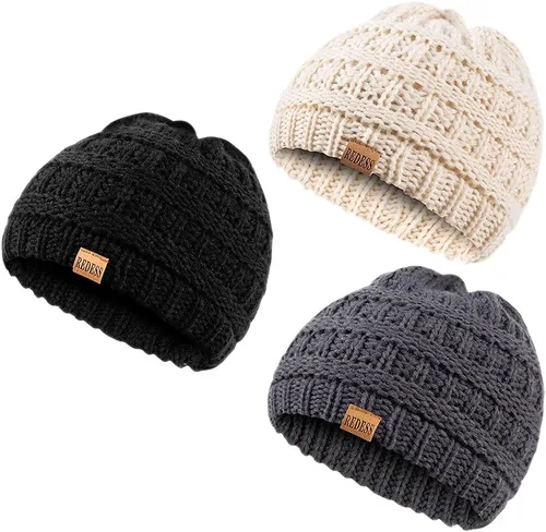 REDESS Sombreros cálidos de invierno para bebés, niños pequeños y niños pequeños Beanie Knit Cap Girls Boys