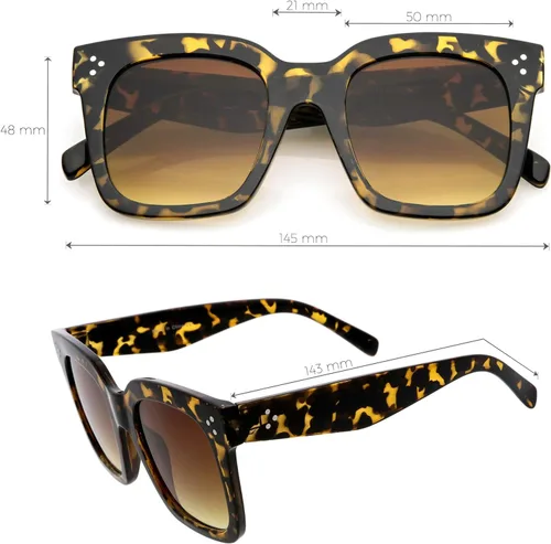 Miniatura 53 de zeroUV - Gafas de sol cuadradas retro de moda de gran tamaño para mujer estilo vintage 1.969 pulgadas