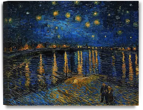 Miniatura 61 de Serie de pinturas de Vincent Van Gogh (favoritos). Reproducción de arte clásico de Van Gogh, impreso en lienzo Noche estrellada