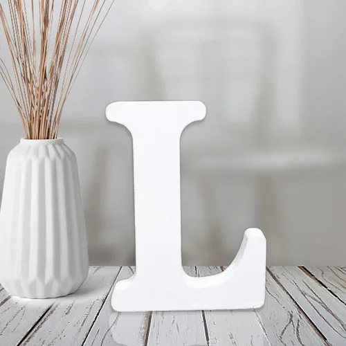 Miniatura 13 de AOCEAN Letras de madera blanca de 4 pulgadas sin terminar para decoración de pared, letras decorativas de pie en rodajas, decoración de tablero