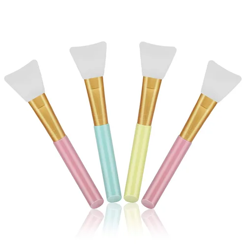 Miniatura 8 de Cuttte 4 aplicadores de máscara facial de silicona, aplicador de máscaras faciales flexibles, herramientas hidratantes sin pelo, cepillos faciales