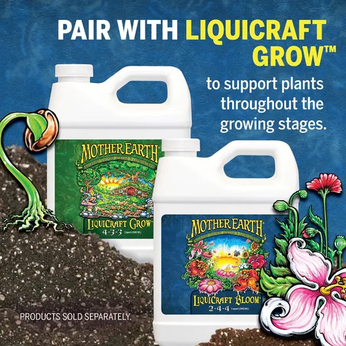 Miniatura 8 de Mother Earth LiquiCraft Bloom 2-4-4 para plantas con flores y verduras como tomates, 1 galón