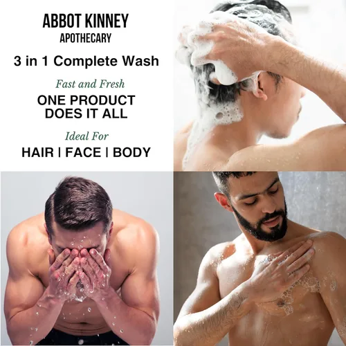 Miniatura 2 de Lavado 3 en 1 para hombre, champú hidratante, acondicionador y gel de baño para hombres, adecuado para todo tipo de piel y cabello, 12 onzas