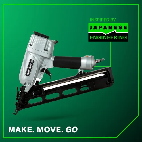 Miniatura 13 de Metabo HPT NT65MA4 - Pistola de clavos con soplador de aire, clavadora neumática preferida por profesionales para molduras de corona, molduras