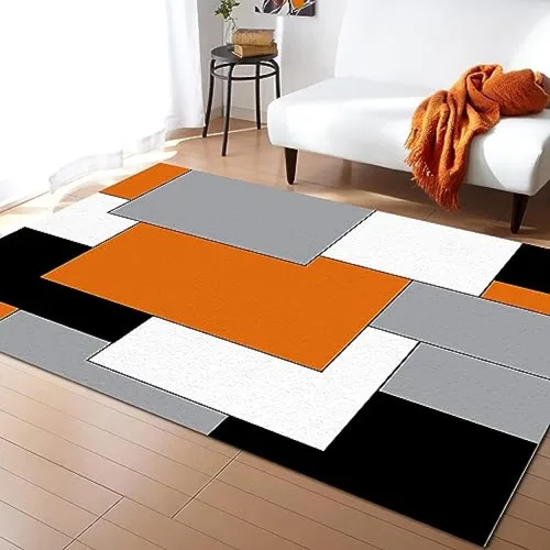 Miniatura 23 de Alfombra de área con diseño de dibujos animados en acuarela, estilo bohemio de mediados de siglo, con diseño de hojas de palmera tropicales, suave