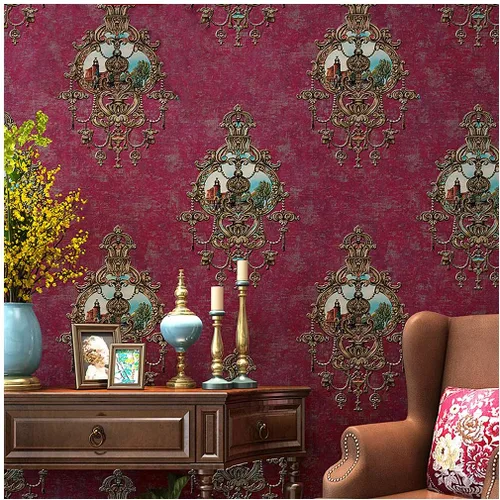 Miniatura 11 de Blooming Wall - Papel pintado de damascos vintage texturizado con patrón floral para recubrimientos de paredes, 57 pies cuadrados/rollo
