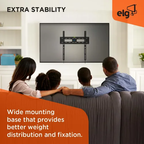 Miniatura 7 de ELG FIX400 Soporte fijo de pared para TV – Soporte delgado de perfil bajo de 26 a 65 pulgadas, soporta 110 libras, VESA 400 × 400, bloqueo