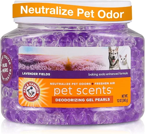 Arm & Hammer Ambientador de gel – Eliminador de olores de mascotas con bicarbonato de sodio – Perlas de gel absorbentes de olores para gatos y