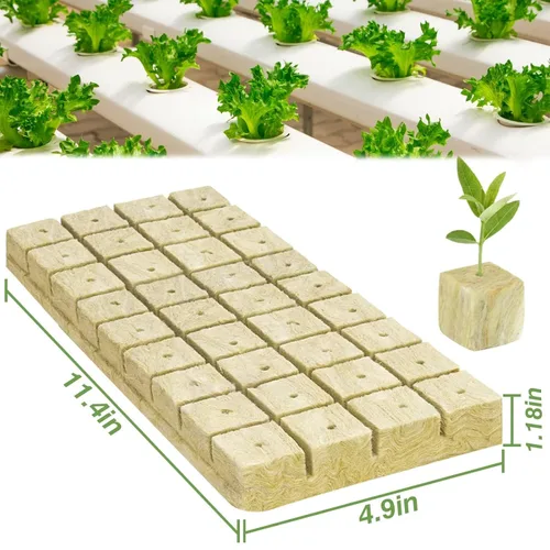 Miniatura 2 de Halatool Cubos hidropónicos de lana de roca de 1.2 pulgadas para cultivo hidropónico sin suelo, plántulas, inicio, esquejes, clones y propagación