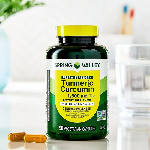 Miniatura 4 de Suplemento de curcumina de cúrcuma Spring Valley – Ultra Strength 1,500 mg, 90 cápsulas vegetarianas, apoya el bienestar articular y general