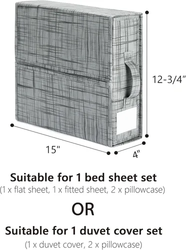 Miniatura 6 de SUOCO SheetCube Organizadores de Sábanas de Cama y Almacenamiento Paquete de 8, Organizador Plegable de Armario de Ropa Blanca con Ventana