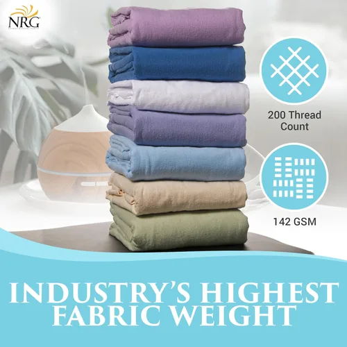 Miniatura 5 de NRG - Sábanas planas de franela de lujo para mesa de masaje – Ropa de cama de masaje 100% franela de algodón – 160 GSM, 200 hilos – Algodón suave