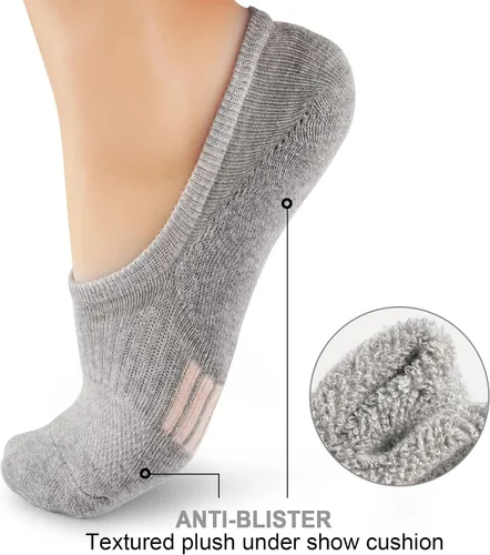 Miniatura 3 de Gonii Calcetines deportivos invisibles para mujer, calcetines tobilleros acolchados para correr, corte bajo, 5-8 pares