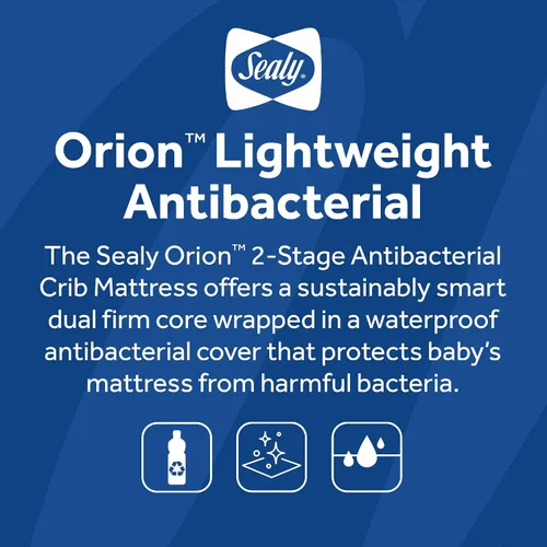 Miniatura 9 de Sealy Baby - Colchón de cuna de doble firmeza de 2 etapas, transpirable para bebés y niños pequeños con funda impermeable de grado médico