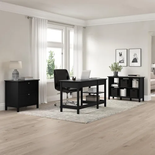 Miniatura 4 de Bush Furniture Broadview - Organizador de escritorio en negro clásico Almacenamiento para el espacio de trabajo de oficina en casa