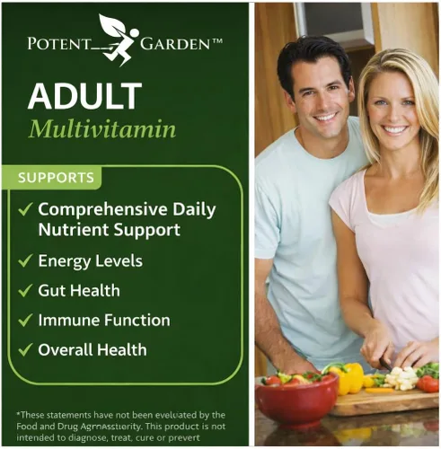 Miniatura 3 de Potent Garden Multivitamínico para hombres y mujeres – 42 frutas y verduras, probióticos y enzimas, suplemento alimenticio integral diario