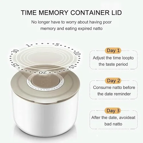 Miniatura 7 de Máquina de fermentación de NATTO, tanque de fermentación eléctrico de yogur Natto de 1.5L, Máquina de fermentación de Natto con 4 envases
