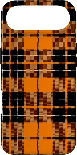 Miniatura 26 de Otoño cuadros naranja y negro patrón patrón caso para iPhone 17