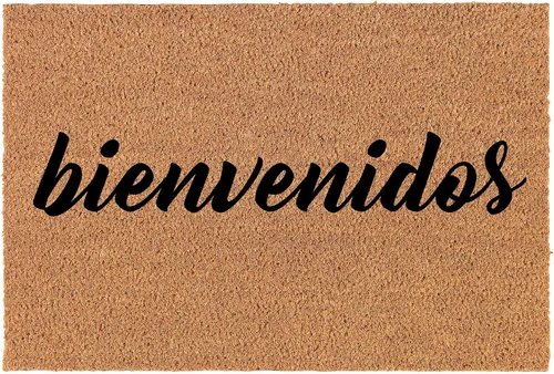 Felpudo de fibra de coco para puerta delantera, cierre del hogar, regalo de inauguración de la casa Bienvenidos (24 x 16 pulgadas, pequeño)